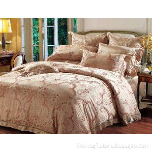 Classical Bright Luxury Bed Sets Silk Jacquard Health Fabri